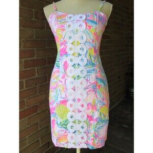 Lilly Pulitzer Shelli Stretch Dress Fiesta Bamba Women's Size 0 Vibrant Colors
